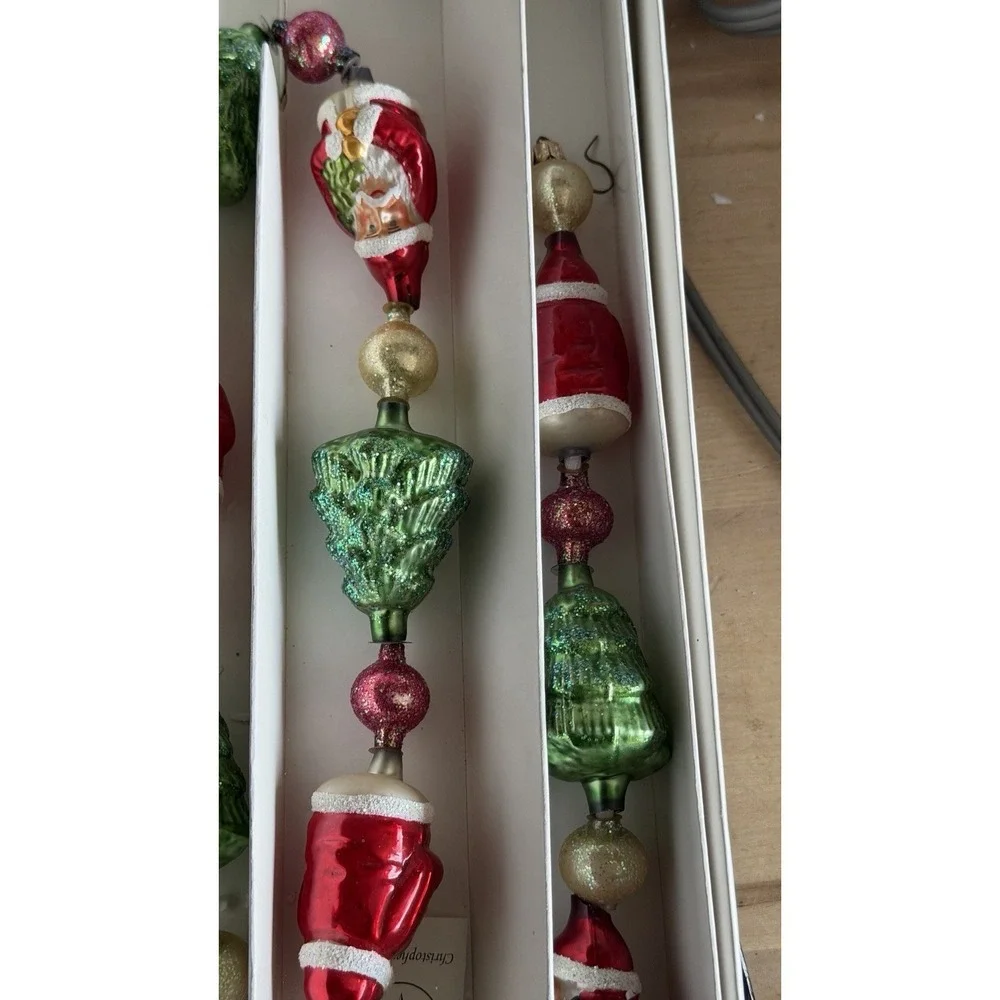 Christopher Radko Glass Christmas Garland Santa‎ Tree Ornaments 97-453-0